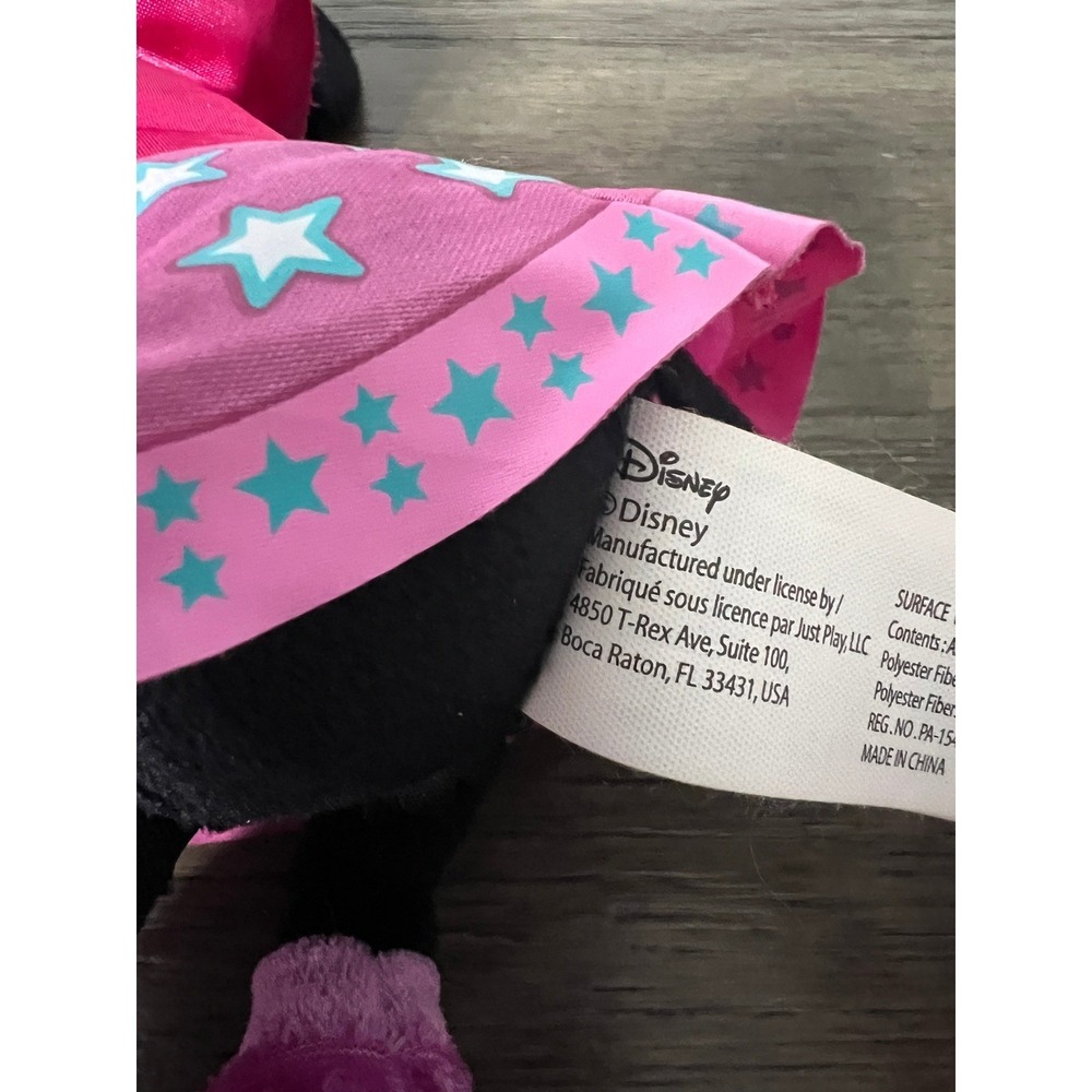 Disney Rockstar Minnie Mouse Plush Stuffed Animal Toy Pink Star Outfit - Picture 4 of 5